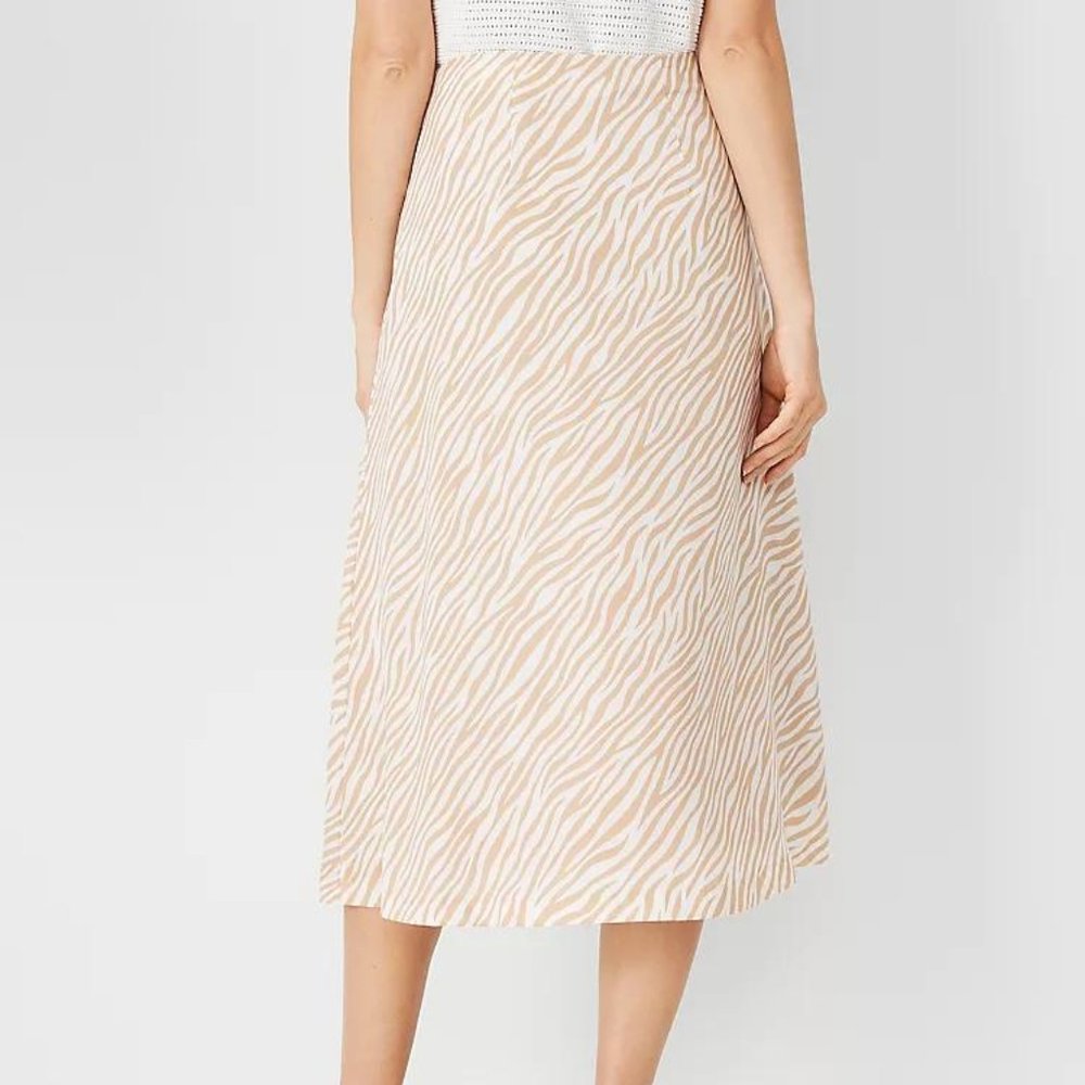 New Ann Taylor Zebra Stripe Slip Skirt - Picture 2 of 2